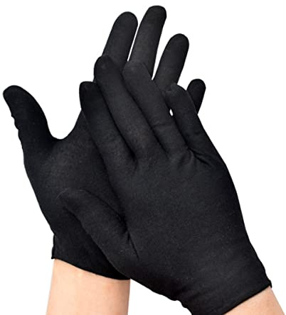 SOLUSTRE 12paare Baumwollhandschuhe Schwarz Dünn Arbeitshandschuhe Handschutzhandschuhe Bequeme Arbeitsschutzhandschuhe Sicherheitshandschuhe Handhandschuhe