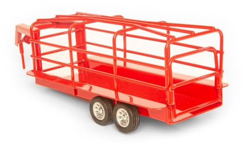 Little Buster Toys Gooseneck Ranch Trailer – All-Metal 1:16 Scale Western Farm Accessory with Working Back Gate, Rubber Tires & Aluminum Wheels – Collectible Ranch Display Model for Holiday Gifting