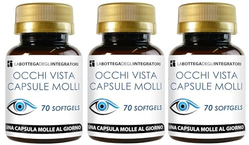 Occhi Vista 210 Softgels con Luteina Zinco Olio di Pesce Omega 3 DHA EPA | 1 Softgel al Giorno per la Visione LA BOTTEGA DEGLI INTEGRATORI