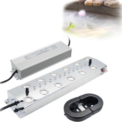 STDZQCWY Brumisateur D'intérieur À 12 Têtes, 12 LED, avec Alimentation Étanche, Bouée, 9 000 ML/h, pour Étang, Jardin, Rocaille, Serre Et Décoration d'halloween