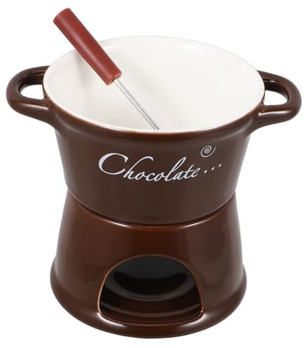 Abaodam Schoko-schmelztopf Aus Keramik Zum Schmelzen Von Schokolade Butter Oder Käse Set Mit Fondue-töpfen Für Parties Und Abendessen Einfach Zu Reinigen