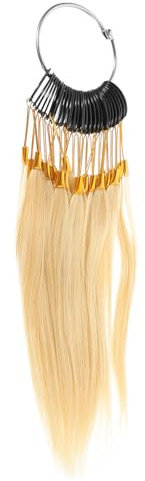 Veemoon 30 Pièces Anneaux de Cheveux Naturels pour Test de Coloration Capillaire, Échantillons Légers en Cheveux Humains Professionnels, pour Salon de Coiffure