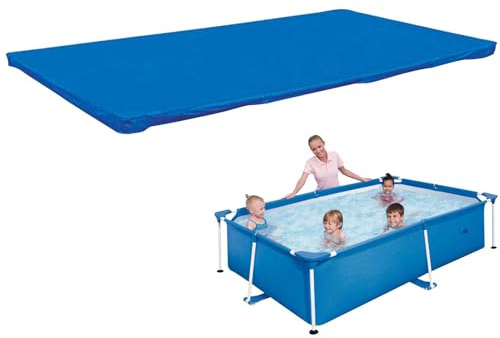 Biniveil Cubierta para Piscina Enterrada,Funda Rectangular De 4x2 M - Manta Reforzada Impermeable De Exterior para Patio Verano E Invierno