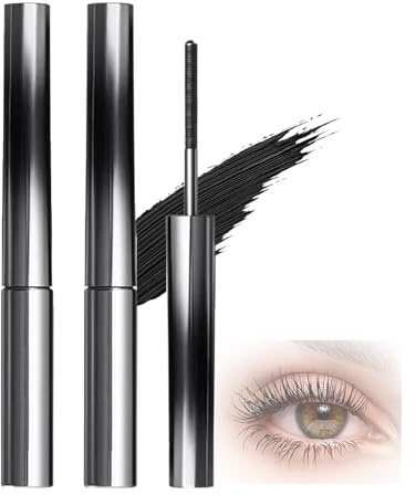 2PCS Tubing Mascara – Waterproof Smudge-Proof Black Mascara with Iron Wand, Long Lasting Curling & Lengthening for 3D False Lash Effect, Volumizing Thick for Women, No Flaking or Clumping