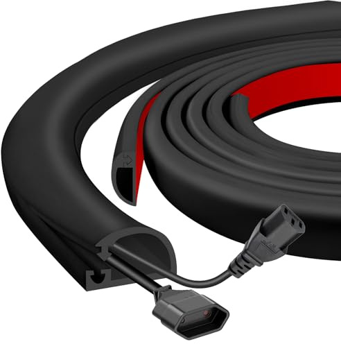 Silikon Kabelkanal Selbstklebend 6m Kabelleiste Boden Seitlich offen für Einfachen Zugang Kabelkanal Flexibel für Wände und Böden, Flexibel & Geruchlos, 7x14mm