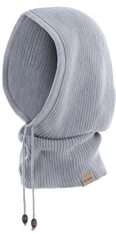 KNIT FACTORY - Evy Kapuzenschal | Strickschal für Damen - Schal mit Kapuzen - Wollschal - Winterschal - Gestrickter Kapuzenschal - Weich und warm