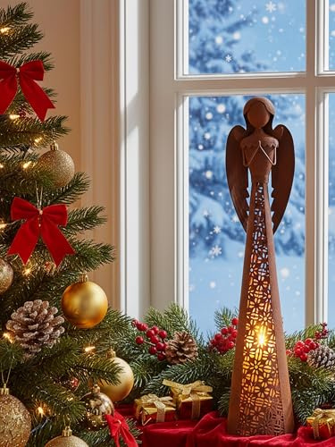 POMMERNTRAUM ® | Sammlerfigur Engelsfigur Schutzengel Engel Weihnachtsengel Weihnachtsdekoration Dekoengel WIndlicht (Engel - 70 cm)