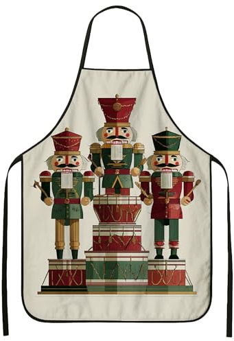 Tablier casse-noisette pour cuisine, tablier de chef vintage, accessoires de cuisine festifs de Noël pour pâtisserie, grillades et fêtes