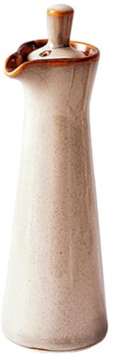 HXY Ceramic Olive Oil Dispenser Bottle,Traditional Japanese Ceramic Soy Sauce Dispenser - 120ml Pottery Soy Sauce and Vinegar Bottle,Vinegar Container Jar Suitable for Storage Coffee Syrups (Beige)