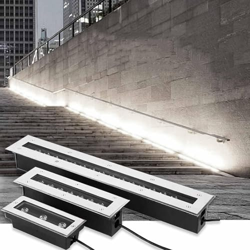 DOIBG Rectangular Ground Led Landscape Light - Ground Spot Light, Ac 110-240V Long Strip Buried Lights, Ip67 Waterproof Recessed Garden Led Spotlight, for Villas Patio Deck Law-Green-18W-1000MM