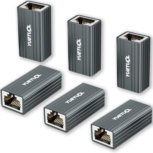 YUETUOL RJ45 Kupplung LAN Kabel Verlängerung - Ethernet Netzwerkkabel Verbinder 10 Gigabit für Netzwerkkabel, Netzwerk Coupler, Patchkabel, Cat8, Cat7, Cat6, Cat5e, Cat5(6 Stück)