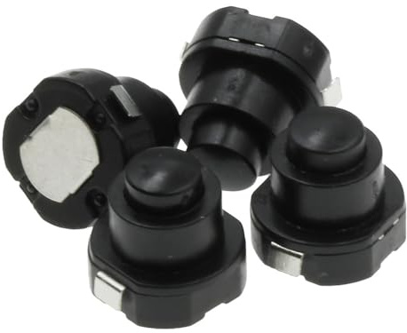 10 stück Taschenlampe Runder Druckknopfschalter Schwarz DC 30 V 1 A Größe 10 mm x 10 mm (D * H) KAN-10A Rastschalter