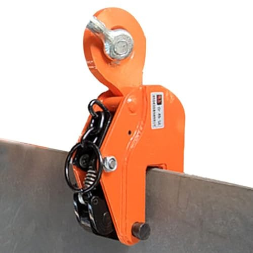 Industrial Heavy Alloy Steel Sheet Metal Plate Clamp with Spring Fixed,1-5 T Vertical Plate Lifting Clamp Steel Plate Spreader, for Lifting and Transporting, 11000lbs