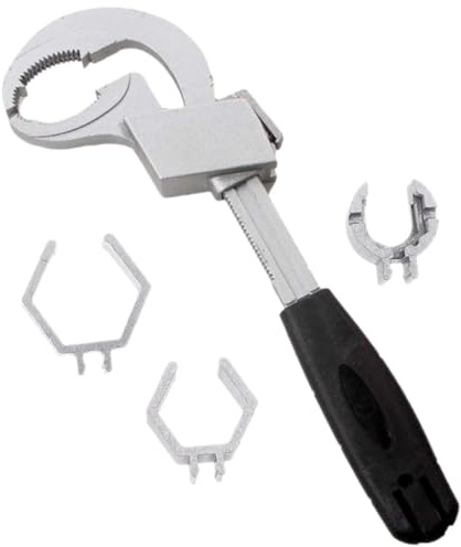 Alipis Llave Ajustable Multifuncional para Fontanero Llave Inglesa Pequeña con Mango Corto Herramienta para Plomería y Fregadero en Espacios Reducidos Accesorios Baño y Cocina