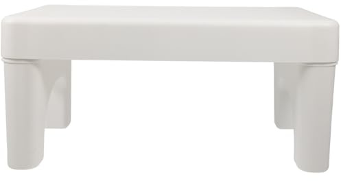 HOODANCOS Tabouret de Toilette en Polypropylène Blanc Repose-Pieds Ergonomique pour Posture Accroupie Marchepied Adulte Antidérapant pour Salle de Bain et Toilettes 1 Pièce