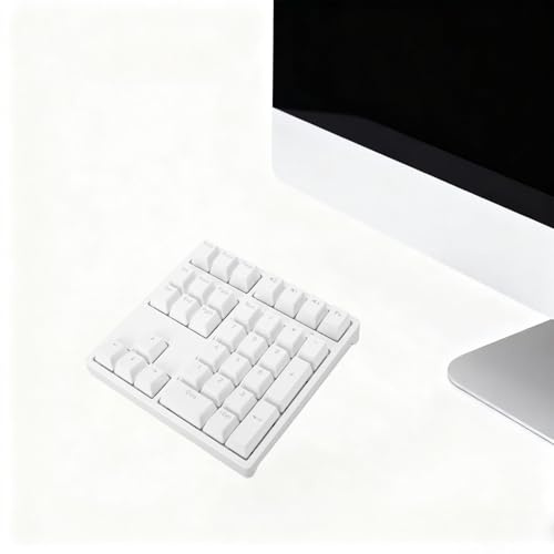 GOWENIC Teclado Numérico Mecánico, Teclado Numérico de 34 Teclas con Retroiluminación RGB y Pies Ajustables, para Computadora Portátil y de Escritorio (White)