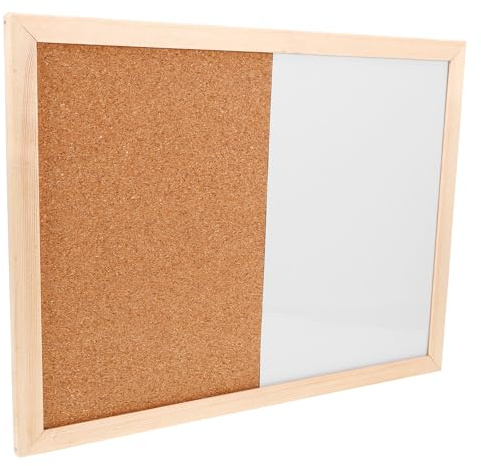 TINEASUR Framed Cork Bulletin Board and White Notice Memo Board 30x40cm with Wooden Frame for Office and Home Message Notes