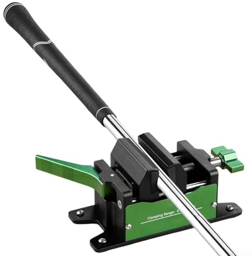 Morsa per mazze da golf in alluminio con morsetto in gomma e base in ferro, strumento di rimozione della presa non dannosa per uso domestico, 23,2 x 11 x 7,3 cm