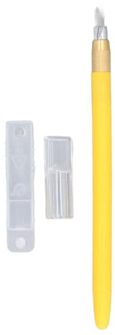 Baxnore Couteau de précision professionnel pour loisirs créatifs, avec 5 lames supplémentaires pour scrapbooking, pochoirs et modélisme. Manche en ABS jaune et lame en carbure.