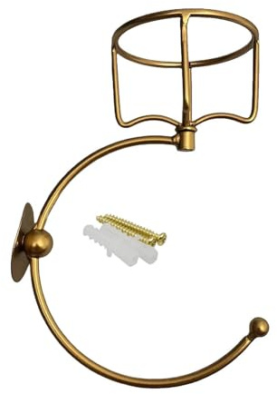 Genérico Toallero Con Portavelas Vintage | Metal, 16.5x9.2x21.5 Cm | Toallero De Pared, Toalla Rústico | Accesorio Baño Con Aplique Vela