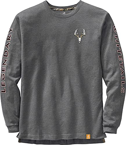 Legendary Whitetails Men's Non-Typical Long Sleeve T-Shirt, Charcoal Heather, XXXXXL Big
