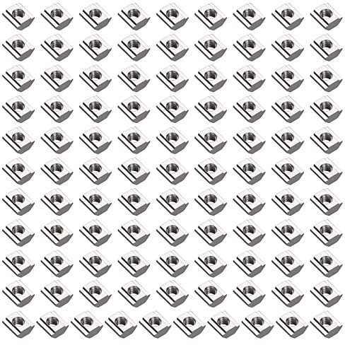 EYPINS 100 Uds Tuerca deslizante T-Track 2020 Conectores de perfil de aluminio con tuerca de rosca M5 Perfil de metal Tuercas de ranura de 6 mm para proyectos de bricolaje Impresora 3D