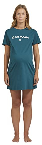 VERTBAUDET Chemise de Nuit T-Shirt Grossesse et Allaitement en Coton Bio Vert 38/40