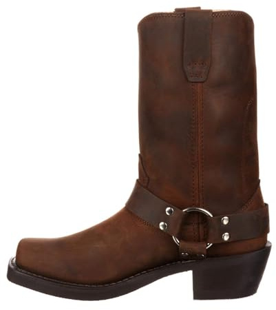 Cowboystiefel For Herren Und Damen Runde Zehenpartie Bequeme Ritterstiefel Bis Zur Mitte Der Wade Leder Verschleißfest Rutschfest Traditionelle Country-Stiefel Arbeitsstiefel ( Color : Brown , Size :