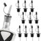 KOQAIIZ 10 Piezas Vertedores Dosificadores de Acero Inoxidable, Tapón Antigoteo para Vino, Botellas Cónica Boquillas, para Bebidas Cócteles Aceite y Vino