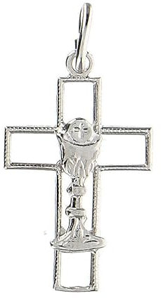 Holyart Croix Latine ajourée Calice Argent 925