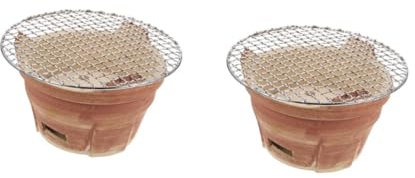 BESPORTBLE 2 Sätze Grill outdoor kochen draußen kochen barbecue outdoor cooking grilz Kohlekorb Holzkohle Grube Öfen im Freien Haushalt Herd grober Töpferofen Rauchabzug Ofen Steingut Brown