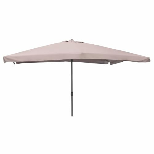 Ombrellone da Giardino Écru 3x4 m in Acciaio al Carbonio, 8 Stecche rinforzate, Apertura con manovella, Cuba Esté