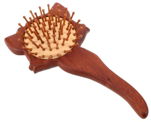 POPETPOP Cepillo De Pelo Con Pala En Forma De : Peine De Madera Para Desenredar - Cepillo De Pelo Con Dibujos Animados, Herramienta Antiestática Para Masajear El Cuero Cabelludo Para