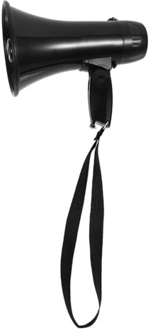 TOPBATHY Megafono Portatile con Registrazione Altoparlante Handheld per Tifo e Sicurezza Nero Funzionamento con Pile AA Non Incluse