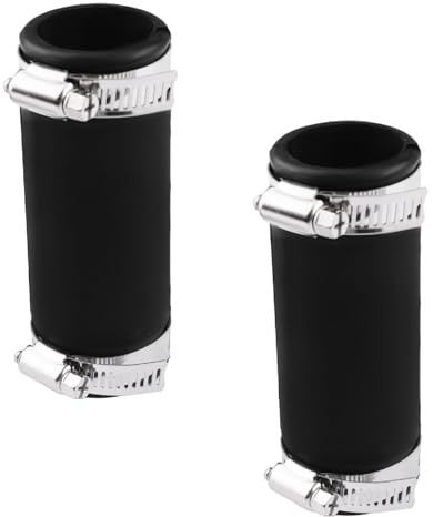UFURMATE Flexible PVC Pipe Coupling Connector Replacement 2Pcs Black Rubber Pipe Connector Fittings with Stainless Steel Clamps for 1 Pipe (Inner Dia. 35mm/1.38in)