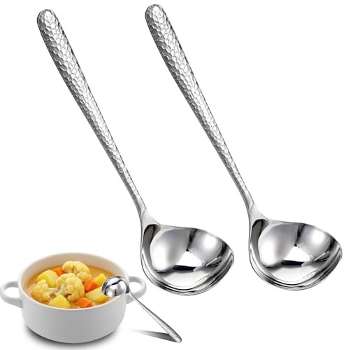 2 Stück Servierlöffel, 20cm Servierlöffel Edelstahl Vorlegebesteck Groß EsslöFfel Edelstahl Rostfrei für Bankett Buffet Restaurant Vorlegebesteck