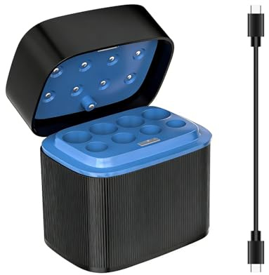 AA/AAA batteriladdare med 8 fack, typ C snabbladdare för 1,2 V Ni-MH/Ni-CD-batteri och 1,5 V litiumjonbatteri, smart LED-skärm, bärbart magnetiskt fodral, skydd