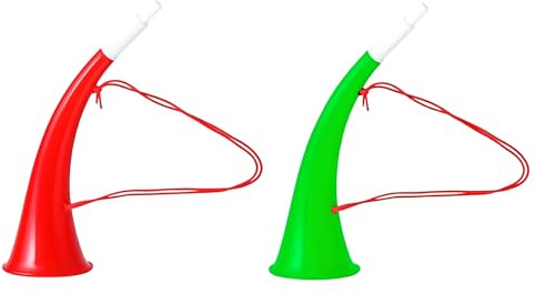 HIXNUG 2Pcs Stadium Horn Plastic Trumpet Toys Ox Horn Vuvuzela Random Color Noise Maker for Sporting Cheering Fans Refueling Props