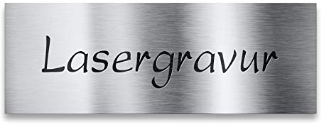 Metzler Namensschild Edelstahl für Briefkasten, individuelles Namensschild mit Gravur, Briefkastenschild Edelstahl, rostfrei und wetterfest, Haustür oder Wandmontage, Größe: 85 x 30 mm (Selbstklebend)