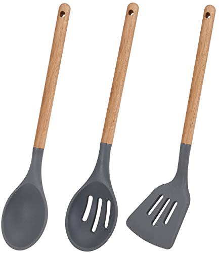 Q3003 San Ignacio 3PC Set 3pcs utensilios de cocina, cabezal de silicona, colección ordesa, Multicolor