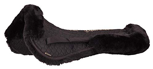 BR Sattelunterlage Lammfell Inlays (Warmblut, Schwarz/Schwarz)