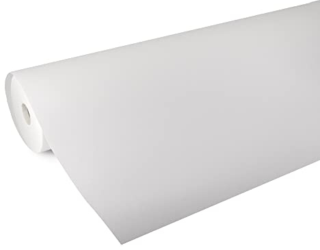 Fresco Rouleau fibre de verre lisse blanc à peindre 5000 x 100cm pré-traité 75g/m² Revêtement mural de rénovation, isolant thermique, protection murale