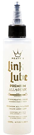 Peaty's Premium Link Lube allväderscykel kedja smörjmedel – ultralätt löpkedja, kassett och kugghjul – 120 ml, vit