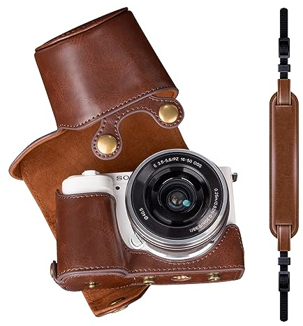 MUZIRI KINOKOO Kameratasche aus PU-Leder für Sony ZV-E10 ZVE10 mit 16-50 mm Objektiv