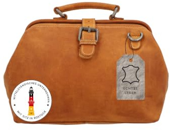 Gusti Lenkertasche Leder- Tillie A. Lenkertasche inkl. Platte Umhängetasche Fahrradtasche Ledertasche Vintage Leder Braun