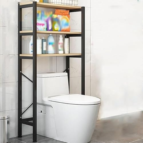 Meuble de Rangement Machine A Laver, Planche Épaissie, Avec Pieds Réglables en Bas, Peu Encombrant, Installation Facile, Support de Toilette Autoportant Multicouche ( Color : Black , Size : 3 LAYER_TO