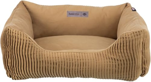 Trixie Hundebett Marley eckig, Ocker, weich & waschbar – 80 x 60 cm | Gemütliches, weiches Liegekissen – für mittelgroße Hunde, rutschfester Boden, waschbar und pflegeleicht