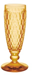 Villeroy & Boch - Boston Safron bicchiere da spumante, 120 ml, bicchiere da spumante e champagne in cristallo, lavabile in lavastoviglie, giallo