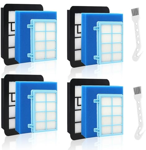 Galerie SV 4 Stück Staubsaugerfilter FC9332 Ersatzfilter, Powerpro Compact Filter für FC8010/01, FC9332/09, FC9329, FC9555, FC9333