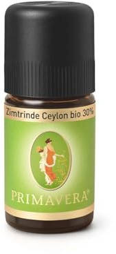 PRIMAVERA Ätherisches Öl Zimtrinde Ceylon bio 30% 5 ml - Aromaöl, Duftöl, Aromatherapie – süß, herb, würzig – erwärmend, anregend, inspirierend – vegan